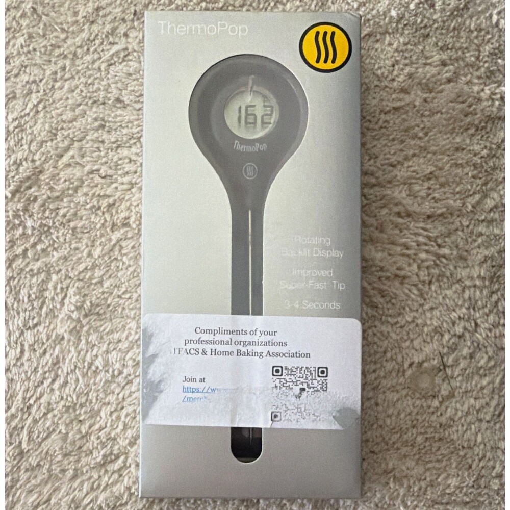 ThermoWorks ThermoPop Digital Meat Thermometer Backlit Thermocouple Black